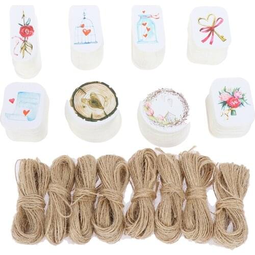 50pcs Message Handmade With Love Kraft Paper Label Rope Paper Card Suitable For Gift Packaging Baking Label Party Favor Gift