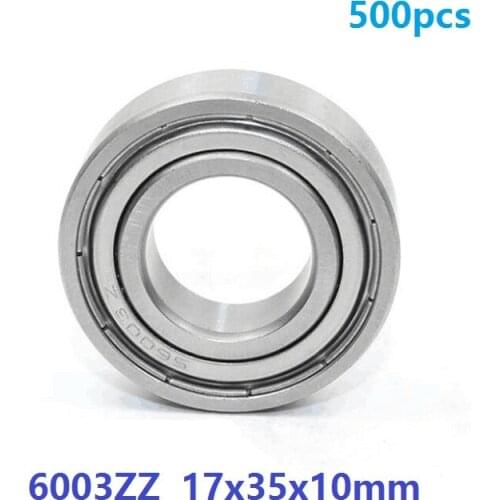 500pcs/lot 6003ZZ 6003Z 6003 ZZ Z 17*35*10mm double shielded Deep Groove Ball bearing shaft 17x35x10mm