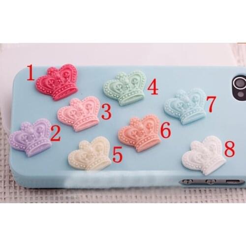 60pcs 7 color optional 20*16mm crown Resin Flatback Cabochon Scrapbook Embellishment DIY Phone Decoration Crafts 009005089