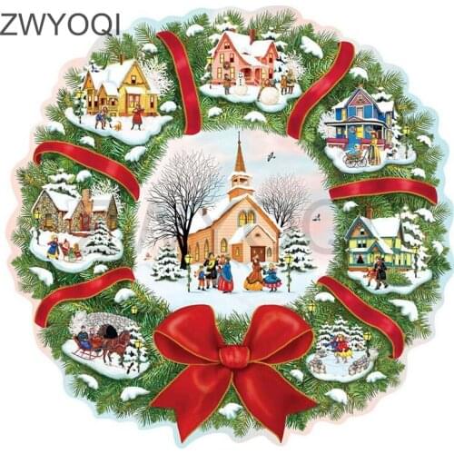 DIY Diamond embroidery Garland Full Round Diamond mosaic Garland bow Full Square Diamond painting Cross stitch Garland bow snow