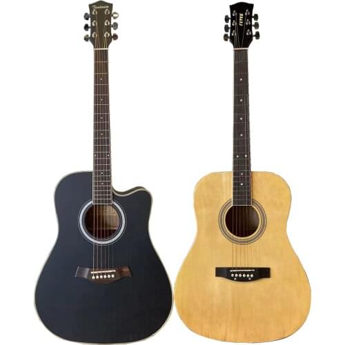 Free Shipping New 39 Inch Basswood 21 Fret Thin Body Acoustic Guitar 6 Strings Wood Guitar Folk Guitar with Guitar Pickup