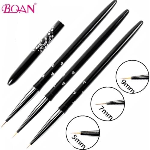 BQAN 5/7/9mm Nail Art Brush Liner Drawing Brush Painting Carving Nail Stripe Thin Liner Pen UV Gel French Nail Art Brushes Tools