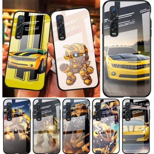 Tempered Glass Cover Hot Bumblebee Sports car For OPPO A9 2020 A52 Find X2 Lite Realme 7 7i 6 5 Pro C3 XT Shockproof Phone Case