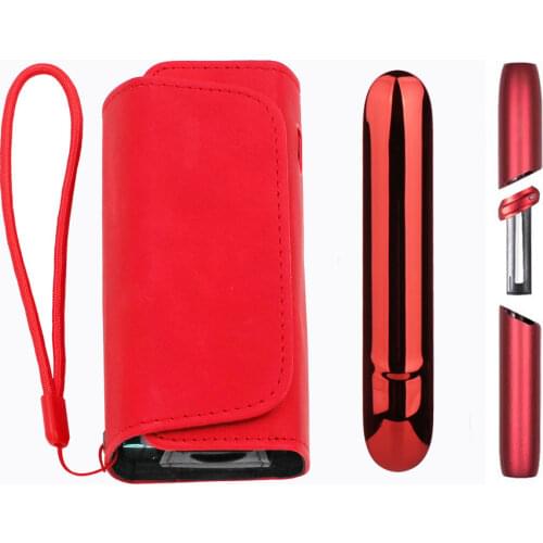 8 Colors Flip Bag for Iqos 3.0 Duo Case + Side Cover + Cap + Tube + Button Pouch Holder Book Wallet Leather Accessories
