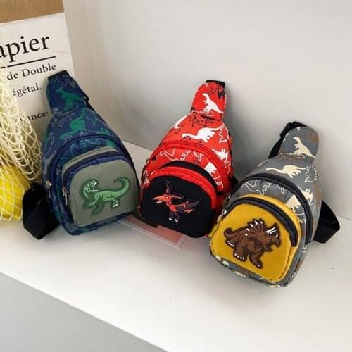Kid Fashion Waist Bag For Girl Boy Cute Cartoon Dinosaur Chest Bag Children Belt Bag Money Pouch Baby Zipper Waist Pack Bum Bag