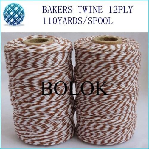 Double color cotton Baker twine15pcs/lot (coffee/white) (110yards) by free shipping