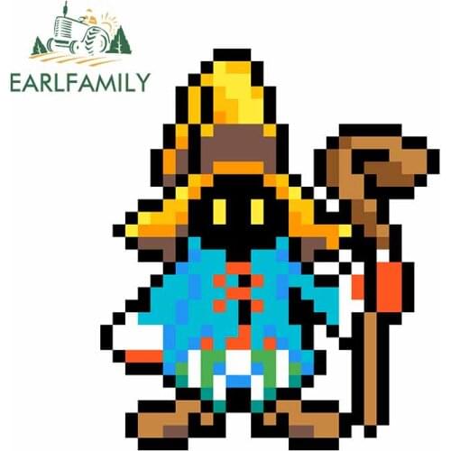 EARLFAMILY 13cm x 11.1cm for Pixel Final Fantasy Vivi Camper Car Stickers DIY Waterproof Scratch-proof Body for Car Trunk Decal