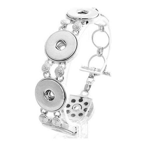 Hot Sale Metal Snap Bracelet DIY Charms Bangles 18MM Metal Snap Buttons Jewelry For Women