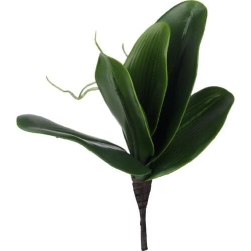 1 Branch Artificial Butterfly Orchid Leaf Bush Simulation Grass Home Decoration Green