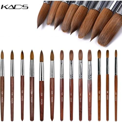 Petal Kolinsky Acrylic Nail Brush for Manicure Powder Nail Extension UV Gel Builder Tools Carving Pen Brush Red Wood Handle