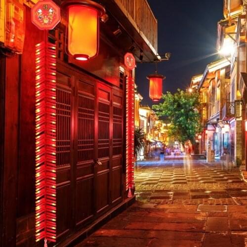 Chinese New Year Hangings Party Wedding Decorative Fairy Lights 92LED 1.35m Electronic Firecracker Sound LED Light