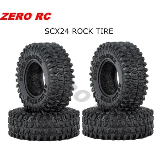 4PCS 52*18mm 1.0" Soft Rubber All Terrain Wheel Tires For 1/24 RC Crawler Car Axial SCX24 90081 AXI00002 Deadbolt