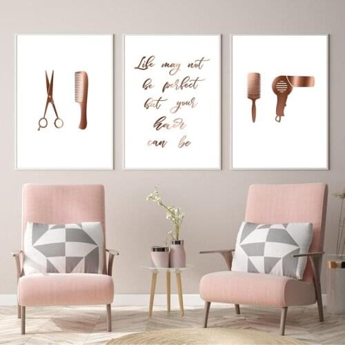 3 Pieces Hair Salon Quotes Posters and Prints Hairstylist Hairdresser Wall Art Canvas Painting Pictures Decoration Unframed
