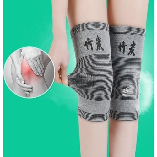 Pair Compression Athletic Bamboo Charcoal Knee Support Sleeves for Joint Pain and Tendon Arthritis Relief, Improved Circulation