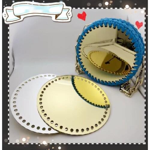 HIBERNI DIY Round Acrylic Board Knitted Color Single And Double Mirror Acrylic Reflector Panel Crochet Woven Bag Accessories New