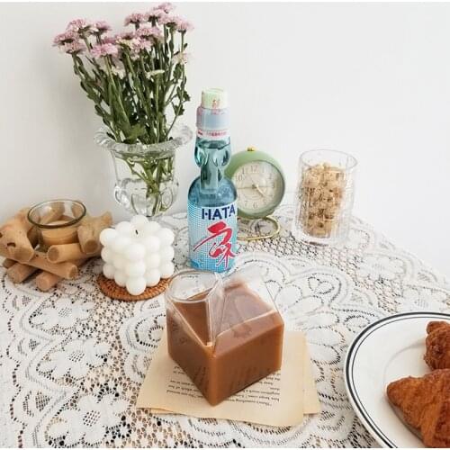 Mug Square Coffee Box Cup Transparent Glass Temperature Resistant Microwaveable Milk Cup Drinkware 컵 tazas de café