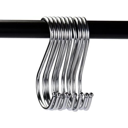 Kitchen Organizer 10pcs S Shaped Hanging Hooks Stainless Steel For Kitchen Bathroom Bedroom Hooks For Hanging Ganchos 2021