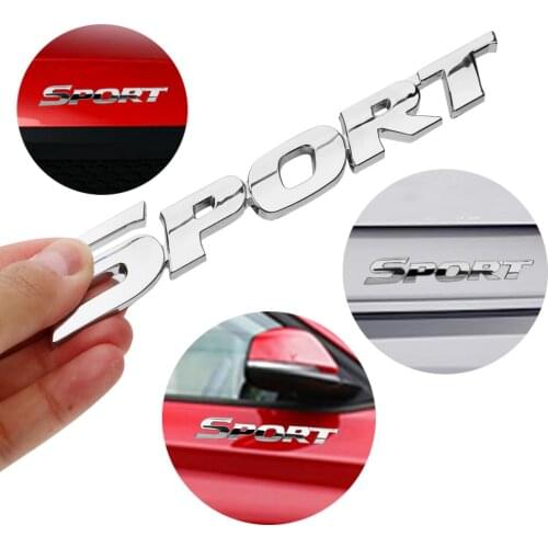 LEEPEE Auto Door Decal SPORT Emblem Badge Universal Car Sticker 3D ABS Chrome Logo For Toyota Highlander BMW HONDA VW KIA