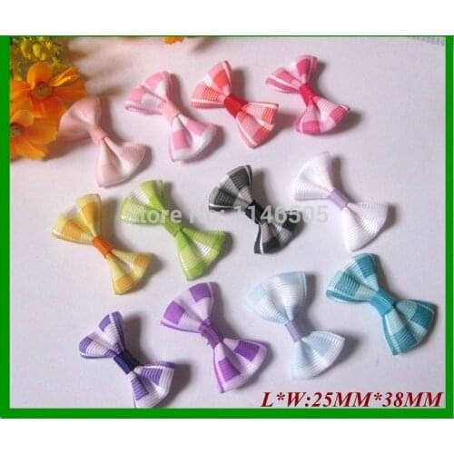 100pcs Mixed Baby Satin Ribbon Polyester Stripe Bowknot without clip Applique DIY Craft Wedding Bow Tie Decoration 3.8x2.5cm