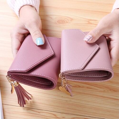 Mini Tassel Wallet Women Fashion Purse Female Short Mini Wallets Korean Students Lovely Purse Female Small Wallet for Women