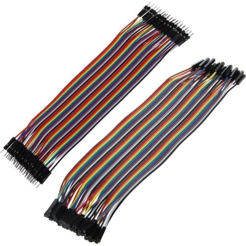 80Piece Set: 20cm Long F/F Solderless Flexible Breadboard Jumper Cable Wire 40 Pcs + 40pcs 20cm 2.54mm Male To Male Breadboard J