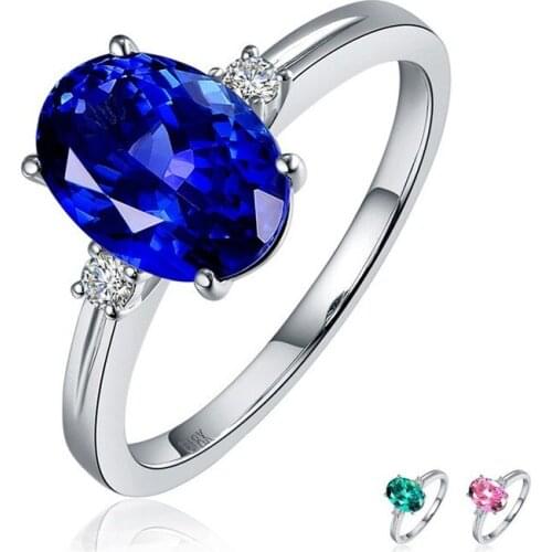 Delicate Green/Blue/Pink Oval Zircon Women Wedding Ring High Quality Luxury Engagement Proposal Female Band Rings Wholesale