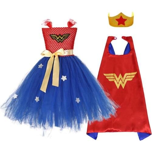 2021 New Girls Tutu Dress Handmade Tulle Cosplay princess dress for Girl Costume Birthday Party Halloween Teenager Dresses2-10Y