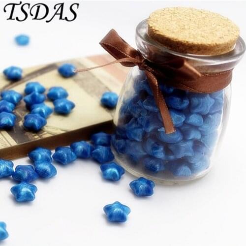 Newest Blue Vintage Wax Stamp Sealing Wax Bottled Wax Granule with Glass Bottle Wax Seal
