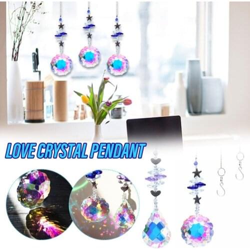 Pendant Crystal Prisms Hanging Suncatcher Hand Crafts Pendulum Pendants For Window Home Garden Decoration SCVD889