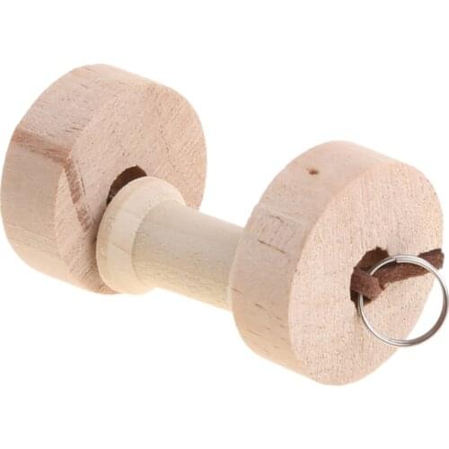 Parrot Pet Birds Dumbbells Chew Toys Wood For Parakeet Cockatiel Fun Cage Toy New