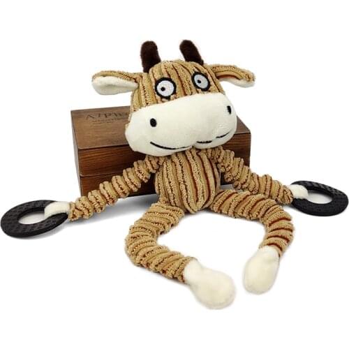 Popular Products Accessory Dog Puppy Large Stuffed Cow Bear Fidget Soft Toys Fleece Rubber Toy Pets Big Dog Toys for Small Dogs