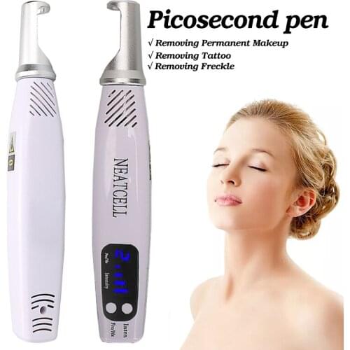 Portable Mini Red Blue Light Laser Picosecond Pen Black Tattoo Removal Acne Scar Mole Freckle Dark Spot Black Pigment Removal
