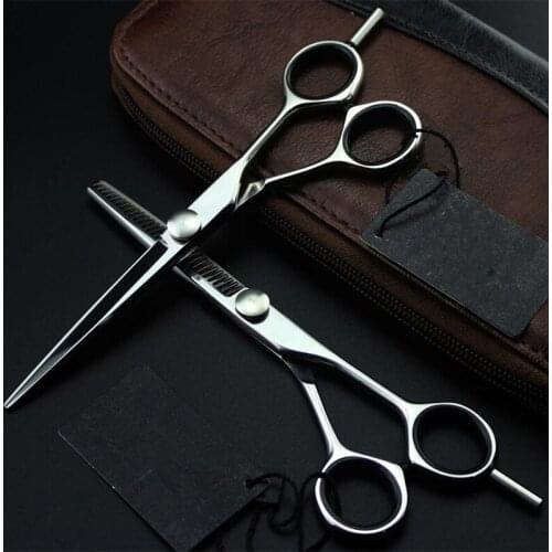 Professional japan 440c 5.5 & 6 inch hair scissors set salon cutting barber makas haircut thinning shears hairdressing scissors