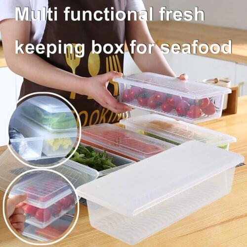 Transparent Superimposable Refrigerator Fresh-keeping Box Fish Cold Storage Boxes Kitchen Accessories Portable Food Organizer