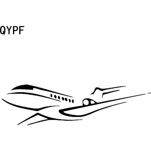 QYPF 18.4cm*5.1cm Transparent Cartoon Respectful Aircraft Model Interesting Vinyl Car Sticker Decal Graphical C18-0673
