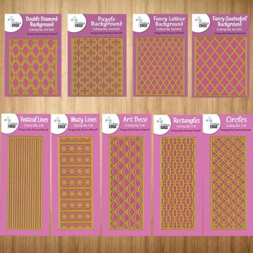 Grid Stripe Pattern Rectangle Background Metal Cutting Dies Shape Scrapbooking Craft Die Cut Stencil Card Make Mould Sheet Decor
