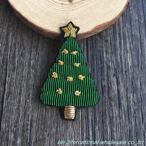 Pine tree bigbang Clothes hat bag gremio Upscale fashion badges Metal silk handmade embroidery cartoon pins