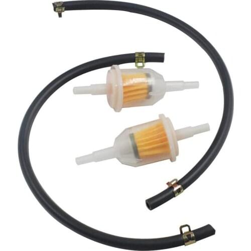 Fuel Filter and 3/16" Inner Diameter 395051R Fuel Line Hose and 791850 Clamps for ATV Motorcycle Lawn Mower