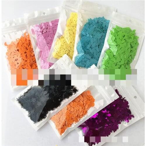 10g Halloween Sequins Paillettes Bats, Skulls, Spiders, Black Cats, Wizards, Pumpkins Diy Decoration Loose Sequins For Crafts