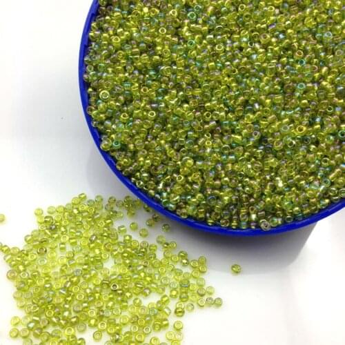 16g 1000X 2mm 12/0 AB Light Green Round Transparent Loose Spacer Beads Cezch Glass Seed Beads Handmade Jewelry DIY Garment Bead