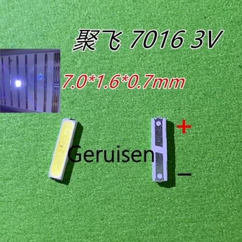 200pcs/lot JUFEI LED 7016 LED Backlight TV DOUBLE CHIPS Cool white High Power 1.2W 3V 7016 for LED LCD Backlight TV Application