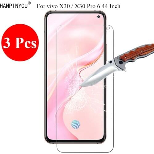 3 Pcs/Lot New 9H 2.5D Tempered Glass Screen Protector For vivo X30 / Pro 6.44" Protective Film + Clean Tools