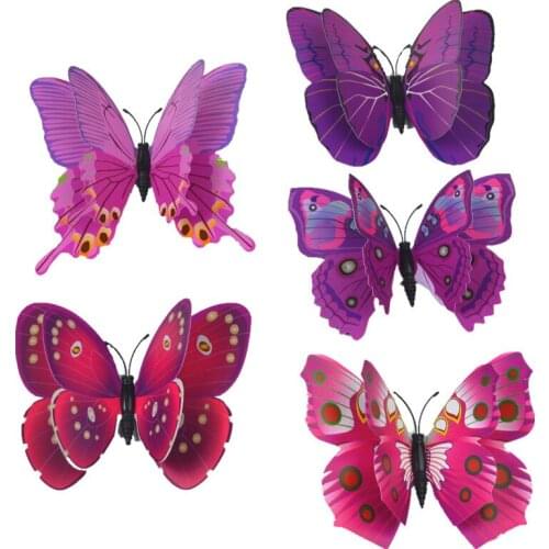 12 Pcs/set 3D Wall Stickers PVC Butterfly Fridge Magnet Curtain Christmas Decoration for Home Decor Kids Rooms wedding Props
