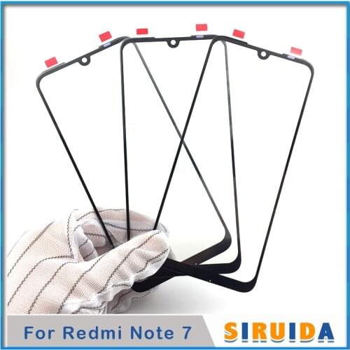 5PCS Original LCD Touch Screen Outer Glass with OCA glue For Xiaomi Redmi Note 7 Screen Panel Lens Replacement Parts