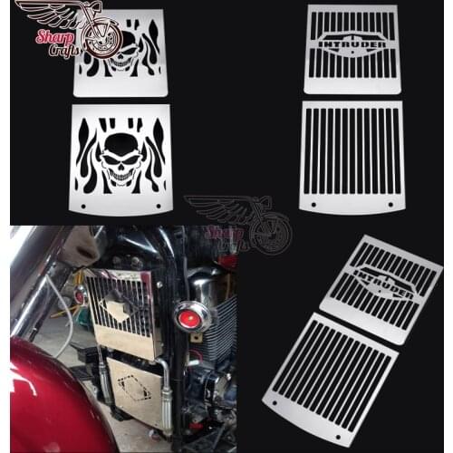 Motorcycle Accessories Skull Radiator Grill Cover Guard Protector Water Tank Cooler Cap For SUZUKI VL1500LC Intruder 1998-2008