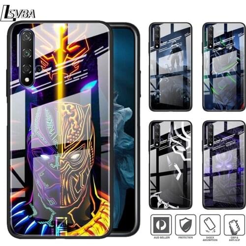 Black Panther Marvel Avengers Super Hero For Huawei Honor 30 20 10 9X 8X Lite Pro Plus Tempered Glass Shell Phone Case Cover