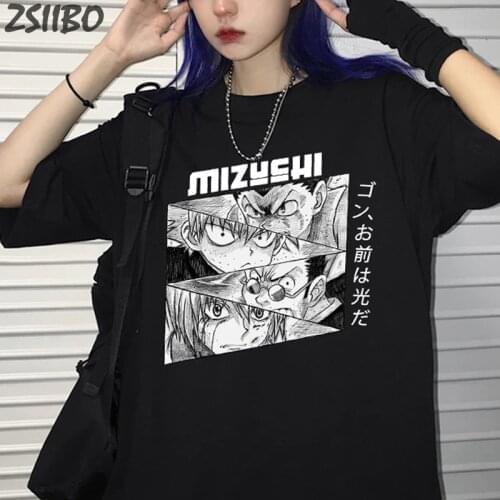 Harajuku Mens Tshirt Unisex Cool Hunter X Hunter Anime Killua Zoldyck Print Short Sleeve Casual T shirt Men Streetwear T-shirt