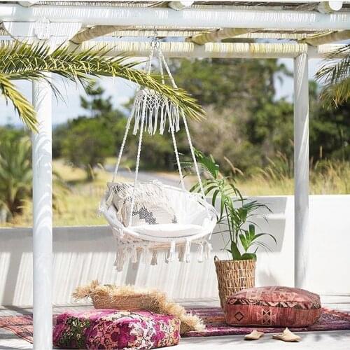 Nordic Style Round hammock outdoor indoor dormitory bedroom children swing bed kids adult Swinging hanging single chair hammock