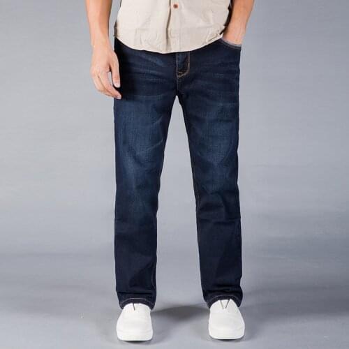 2021 Denim Pants Top Quality Casual Denim Trousers Wide Leg Jeans Straight Leg Jeans Men Loose Fit Male Blue