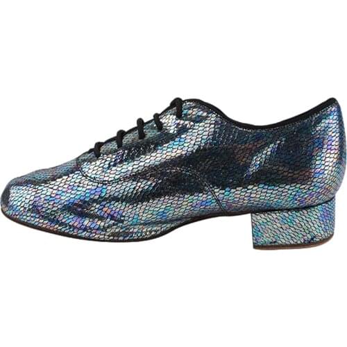 Evkoodance Practice Dance Shoes Low Heel Professional Purple Lace Material Ballroom Latin Dance Shoes